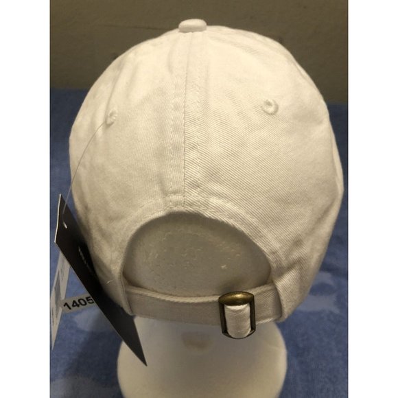 YRN Cap Men Adjustable White Solid With Slippery Logo On Cap 100% Cotton - Picture 3 of 6